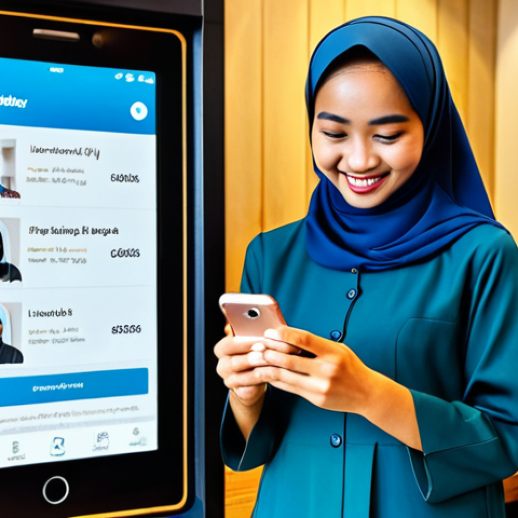 Digital Banking in Kuala Lumpur**

"A young Malay woman, fully clothed in a modest baju kurung, smiling while using a mobile banking app on her smartphone in a modern Kuala Lumpur cafe, professional setting, appropriate attire, safe for work, perfect anatomy, correct proportions, natural pose, well-formed hands, proper finger count, natural body proportions, high quality, family-friendly."

**