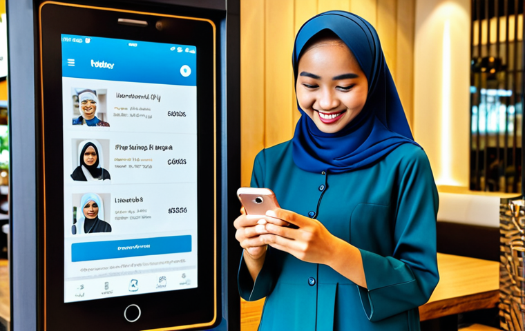 Digital Banking in Kuala Lumpur**

"A young Malay woman, fully clothed in a modest baju kurung, smiling while using a mobile banking app on her smartphone in a modern Kuala Lumpur cafe, professional setting, appropriate attire, safe for work, perfect anatomy, correct proportions, natural pose, well-formed hands, proper finger count, natural body proportions, high quality, family-friendly."

**