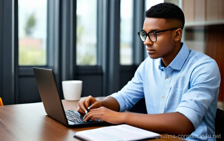 소비자전문기술사 필기 대비 스터디 팁 - **Prompt 1: Focused Study Session**
    "A diverse young professional, wearing smart casual attire l...