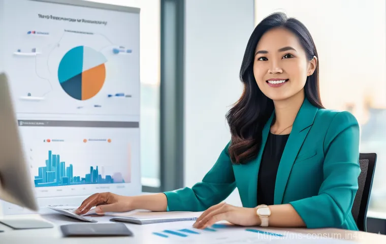 소비자 행동 데이터를 활용한 비즈니스 혁신 사례 연구와 분석 - A sophisticated, vibrant image depicting a successful Malaysian female entrepreneur in her early 30s...