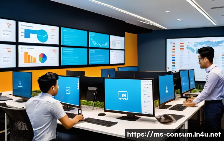 소비자중심 경영과 디지털 혁신의 연계 전략 연구와 분석 - A modern digital marketing office scene in Kuala Lumpur, Malaysia, showing a diverse team of young p...
