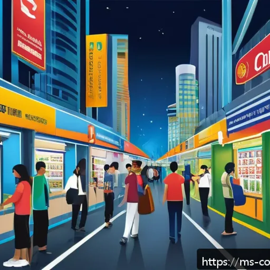 소비자 보호 관련 주요 연구 논문 리뷰 - A detailed digital illustration of a Malaysian consumer rights awareness campaign scene in a busy ur...
