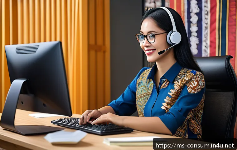 소비자 불만 처리 프로세스 설계 - A professional customer service representative in a modern Malaysian office environment, warmly list...