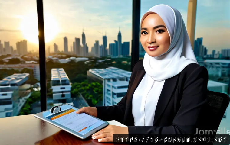 Home 17 소비자전문기술사 자격증과 경력 개발 - Photorealistic Malaysian consumer affairs professional wearing smart business attire and a modest hi...